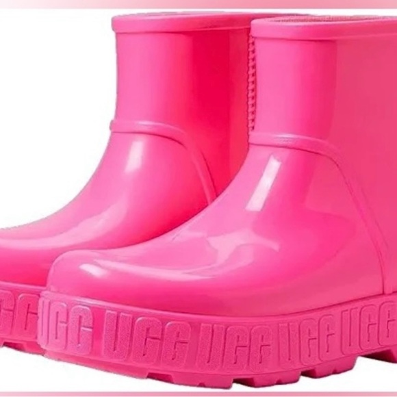 UGG Kids Vibrant Pink Rain Boots - Picture 1 of 10